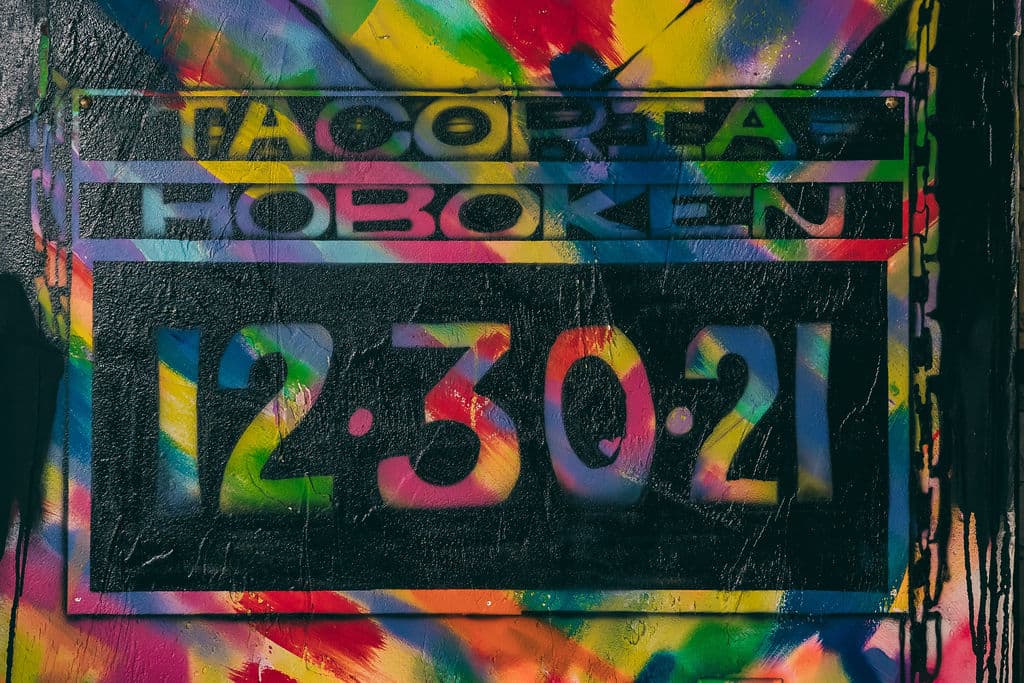 Graffiti sign of Tacoria Hoboken 12-30-21